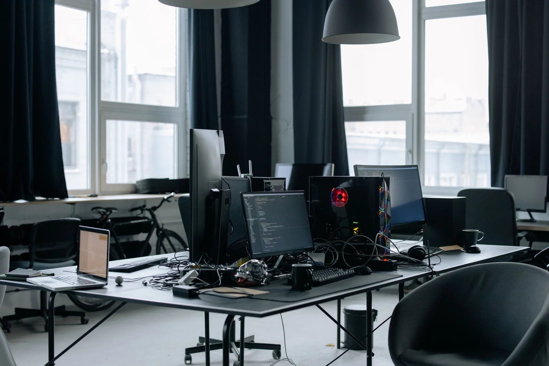 Business laptop in an office environment