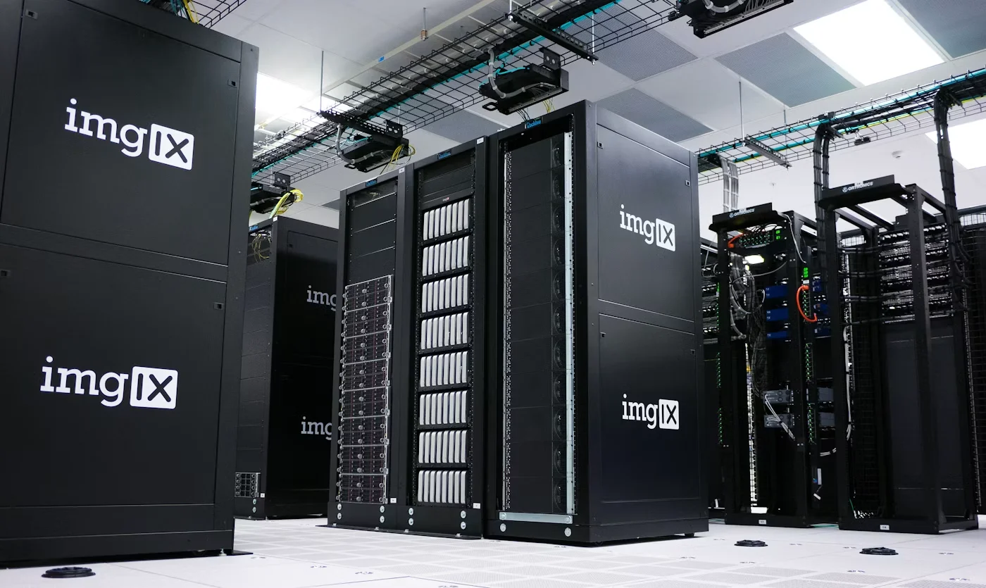 Server racks inside a data center